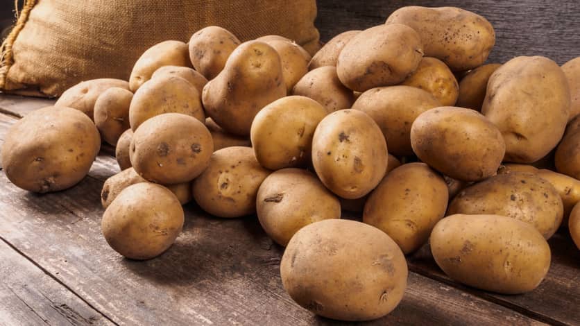 Sac en toile de jute de 50 kilos de pommes de terre